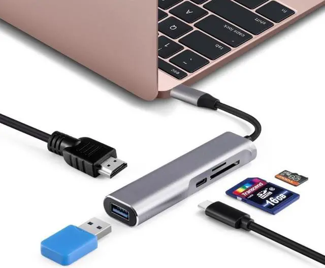 Alt view image 3 of 6 - Tebe USB-C Hub Type C To 4K HDMI-compatible USB 3.0 SD/TF Card Reader USB C Hub Splitter for Nintendo Switch Macbook Huawei