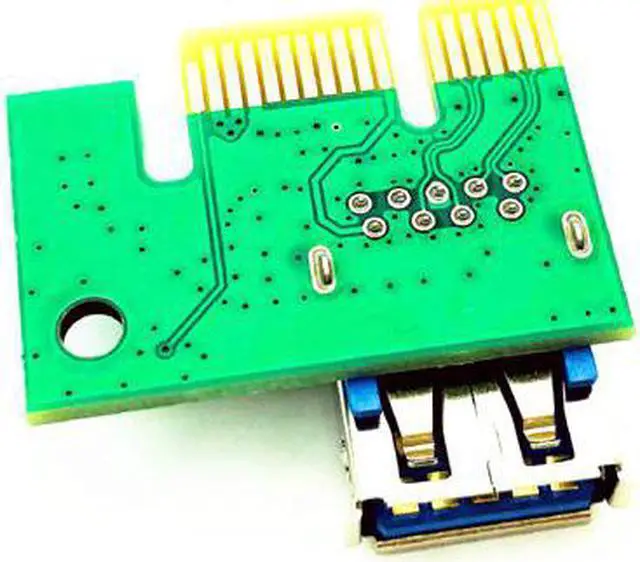 Alt view image 3 of 6 - Riser PCI Express x1 Extension Cable PCI-E 1X Slot Riser Card Extender PCI-Express Lead with 60cm USB3.0 Cable for Network Cards