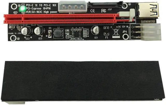 Main image of Riser Card SATA 4pin 6Pin Mining Power Supply LED USB 3.0 PCI-E 1x to 16x PCI-E Riser for Graphics Card Antminer Bitcoin Miner