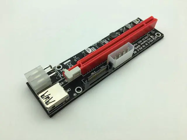 Main image of 3 in 1 Molex 4Pin SATA 6PIN PCIE PCI-E PCI Express 16x Slot Riser Card 1x to 16x USB 3.0 Cable For Bitcoin BTC Miner Mining