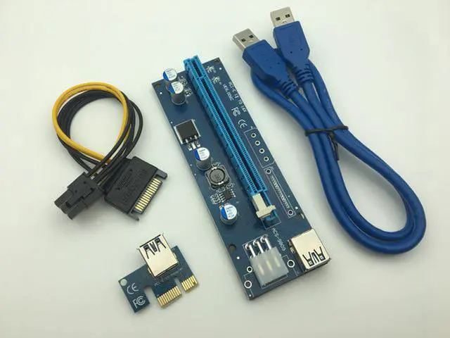 Main image of Riser Card PCI-E 1x to 16x Extender with LED Light 60cm USB 3.0 PCI-E Riser 6Pin Power for BTC Bitcoin Mining Antminer Miner