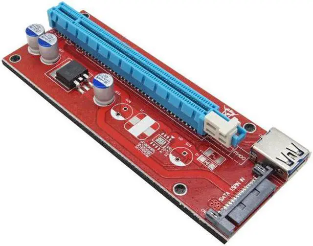 Alt view image 2 of 6 - 60cm PCI-E PCI Express 1x To 16x Riser Card USB3.0 Cable SATA Power Cable PCIE Riser 007 for Bitcoin Mining BTC Graphics Card