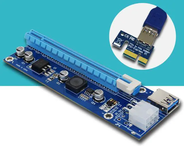 Main image of PCI-E Riser PCI E Express 1X to 16X Riser Card 60CM USB 3.0 PCI-E SATA to 6Pin Power Cable for BTC Bitcoin Mining Antminer Miner