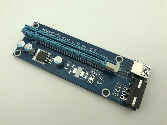 Alt view image 2 of 6 - PCIE Riser USB 3.0 PCI-E PCI Express Riser Card 1X 4x 8x 16x Extender Adapter Card SATA 15pin to 4pin Power Cable for BTC Mining