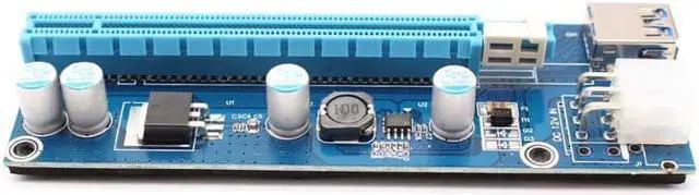 Alt view image 3 of 6 - Riser Card 60CM PCIe PCI-E PCI Express Card 1x to 16x USB 3.0 Data Cable SATA to 6Pin IDE Power Supply for Bitcoin Miner Mining