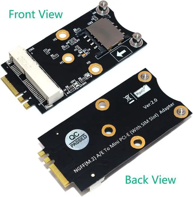 Alt view image 3 of 6 - M.2 Wifi Adapter Mini PCIE Wireless Network Card to M2 NGFF Key A+E Wifi Card Raiser with SIM Card Slot for WiFi/WWAN/LTE Module