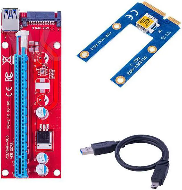 Main image of Mini PCI-E PCI Express Extender Riser Card 1x To 16x PCIE Mining Card USB 3.0 Power Cable Adapter for BitCoin BTC Miner Machine