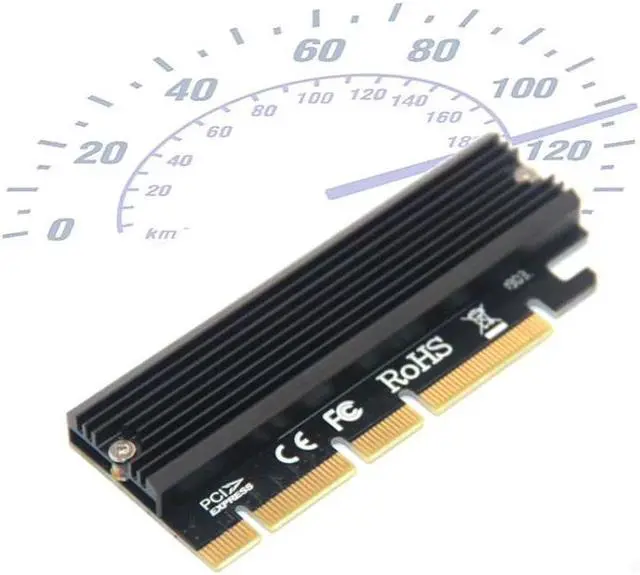 Alt view image 2 of 6 - M.2 NVME Raiser PCIE to M2 Adapter PCI Express GEN3 High Speed Compatible PCIE X16 X8 X4 Slot LED Indicator for 2230-2280 M2 SSD