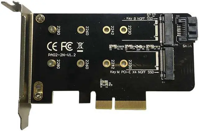 Main image of Dual M.2 PCIe Adapter M2 SSD NVME M Key SATA-based B Key to PCI-e 3.0 x 4 Controller Converter Card Support 2280 2260 2242 2230