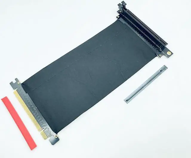 Alt view image 5 of 6 - Riser PCI-E x16 To x16 graphics card upright Riser Extension ribbon Cable For Alpha 550RGB 330 Water cooled Tower case PCIe 16x