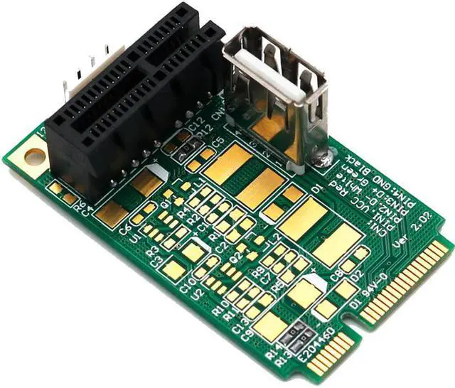 Alt view image 4 of 6 - QINDIAN Add On Cards Mini PCI-E to PCI Express 1X Riser Adapter 4Pin Power Input Support USB 2.0 Data Transmission Up to 480Mbps