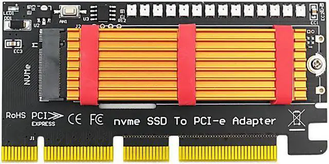 Alt view image 2 of 6 - M.2 NVMe SSD NGFF to PCIE Adapter M Key Riser Card PCI-e PCI Express GEN3 X4 X8 X16 2230-2280 PCIE to M2 Adapter for Chia Mining