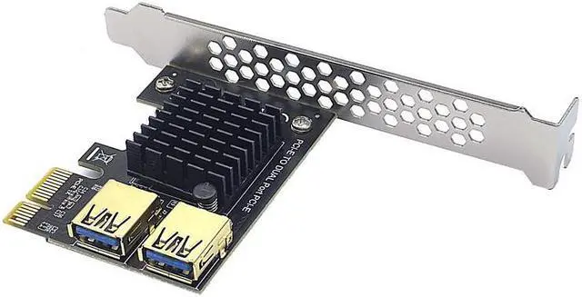 Alt view image 3 of 6 - PCIE PCI-E PCI Express Riser Card 1x to 16x 1 to 2 USB 3.0 Slot Multiplier Hub Adapter Riser For Bitcoin Mining Miner BTC Device