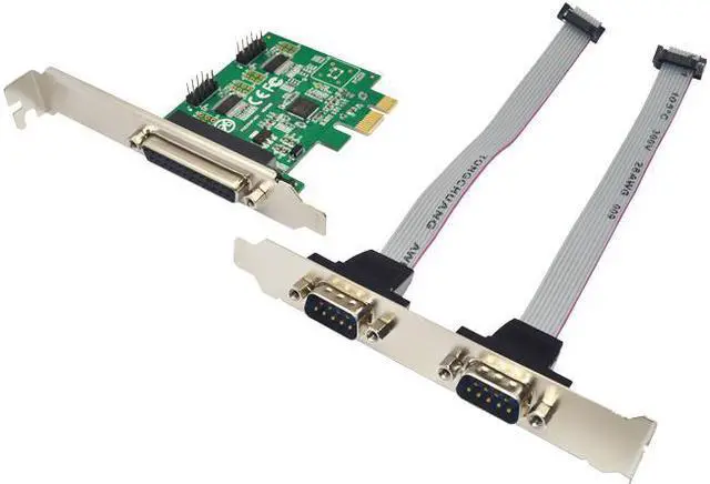 Alt view image 3 of 6 - Add On Cards RS 232 Adapter PCI Express 1x Computer Components PCIE X1 PCI-E PCIE Card Desktop PC Accessorie 2 Serial + Parallel