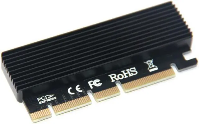 Alt view image 3 of 6 - M.2 SSD PCIE Adapter SSD Case PCI Express X4 X8 X16 NVME M2 SSD 2230 2242 2260 2280 Hard Drive Enclosure Black Aluminum Caddy