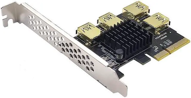 Alt view image 2 of 6 - PCI-E To PCIE Adapter Riser Card 1 to 4 PCI-Express Slot 1x To16x USB3.0 Riser Card Extender PCIe Converter For BTC Miner Mining