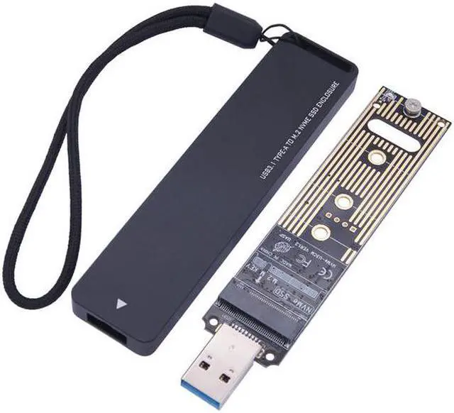 Alt view image 4 of 4 - M2 SSD Case NVME SSD Enclosure M.2 to USB 3.1 Type A Hard Drive Enclosure Case for 2230 2242 2260 2280 NVME PCI-E M Key SSD Disk