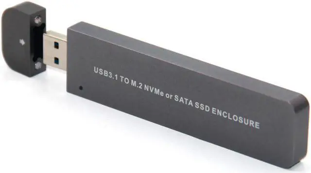 Alt view image 6 of 6 - NVME/SATA M2 SSD Case USB3.1 M.2 NVMe/SATA Mobile Hard Drive Case External SSD Box Suppor 2TB for Win Mac Linux OS SSD Enclosure
