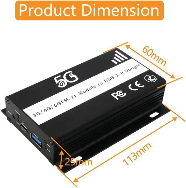 Alt view image 3 of 3 - USB Wifi Adapter Wifi Dongle NGFF M.2 Key B to USB 3.0 Adapter + SIM Card Slot Wifi Antenna Additional Power for 3G/4G/5G Module