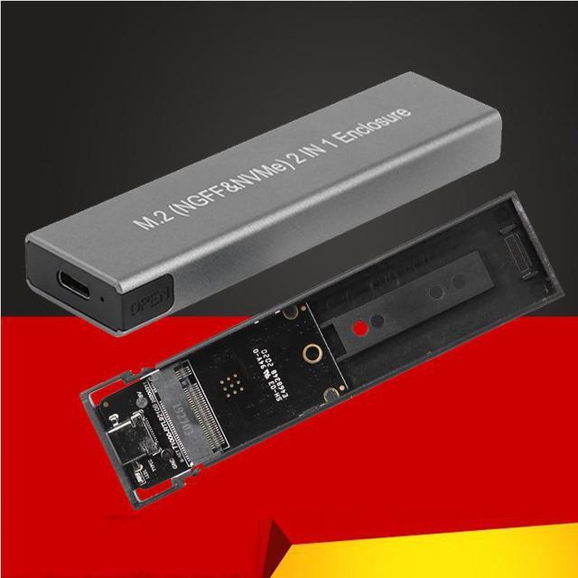 M2 SSD Case NVME Enclosure M.2 to USB Type-C Hard Drive Enclosures Box  Aluminum Alloy Shell for NVME PCIE NGFF SATA M/B Key SSD 