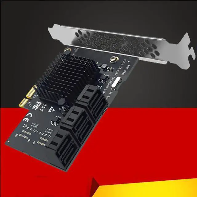 Main image of Chia Mining Riser 6 Ports SATA PCIE PCI-E Adapter PCIE to SATA Controller PCI Express X1 SATA 3.0 6Gbps Add on Cards for Windows