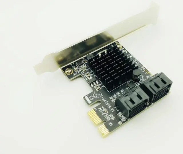 Alt view image 3 of 6 - PCI-E PCI Express to SATA 3.0 Extension Card with Bracket 4-Port SATA III 6Gbps Expansion Adapter Boards for Computer Chassis PC