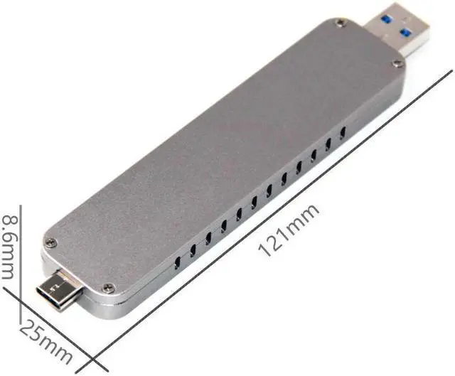 Alt view image 3 of 6 - NVME SSD Case HDD Case Enclosure Hard Disk Case USB C & TYPE-A to PCI-E NVME M.2 SSD Disk HDD Box Adapter for 2242/2260/2280 SSD