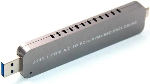 Alt view image 2 of 6 - NVME SSD Case HDD Case Enclosure Hard Disk Case USB C & TYPE-A to PCI-E NVME M.2 SSD Disk HDD Box Adapter for 2242/2260/2280 SSD
