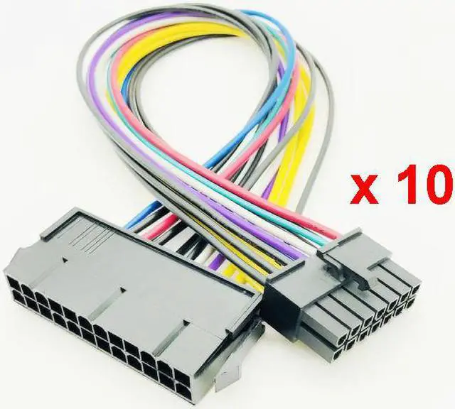 Alt view image 4 of 6 - 10PCS ATX 24Pin to 14Pin 24p to 14P Power Cable Convert Cord 18AWG Wire for Lenovo Q77 B75 A75 Q75 Motherboard 30cm Power Cable