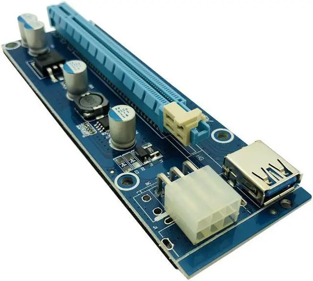 Alt view image 5 of 6 - 6PCS 006C Riser PCIE PCI-E PCI Express Riser Card 1x to 16x GPU USB 3.0 Extender Adapter SATA to 6Pin Power Cable For BTC Mining