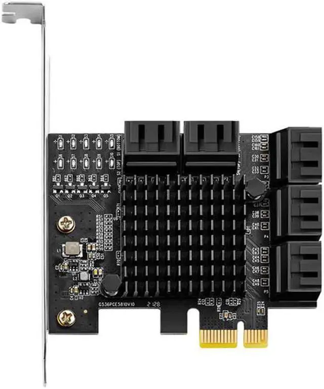 Alt view image 6 of 6 - Riser PCI Express PCIE SATA Extension Card SATA Controller Add On Cards PCIE X1 Gen3 10 Port SATA3.0 6Gb Adapter for Chia Mining