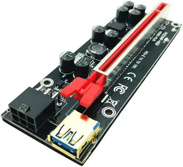 Alt view image 3 of 6 - 6PCS PCIE Riser 009S Plus Video Card Extension Cable Riser PCIE X16 Cabo Riser PCI Express X16 Extender for Bitcoin Miner Mining