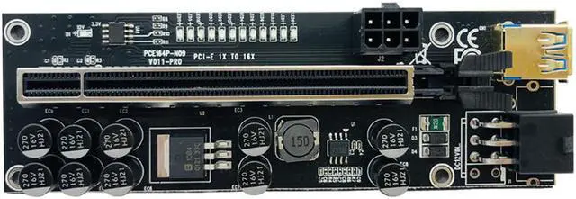 Alt view image 2 of 6 - 6PCS VER011 PCIE Riser for Video Card USB 3.0 PCI Express 1X to 16X Cabo Riser SATA to 6pin Power Cable for Bitcoin Miner Mining