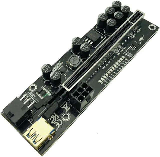 Alt view image 3 of 6 - 6PCS VER011 PCIE Riser for Video Card USB 3.0 PCI Express 1X to 16X Cabo Riser SATA to 6pin Power Cable for Bitcoin Miner Mining