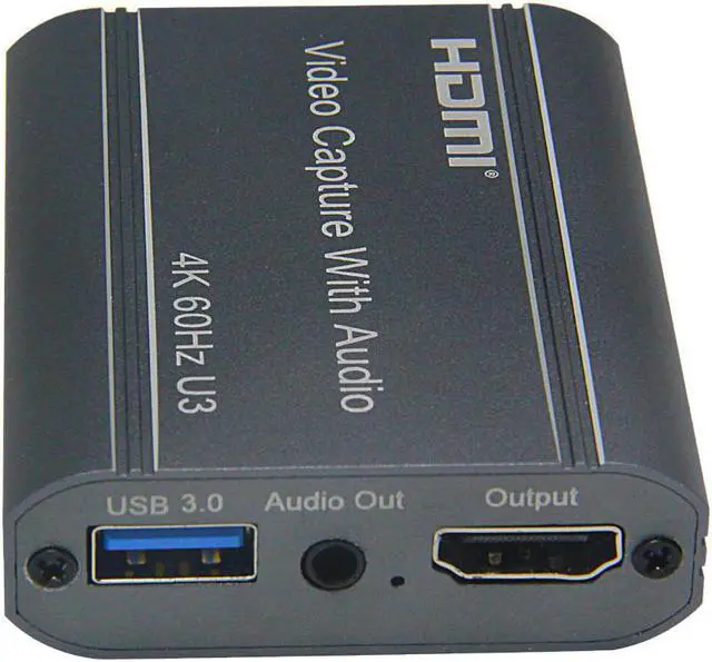 Alt view image 2 of 6 - 4K 60Hz HDMI Video Capture Card 3.5mm Audio Output Mic In Loop Game Recording Box 1080P USB3.0 PC Live Streaming Broadcast Plate