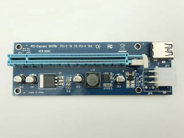 Alt view image 3 of 6 - USB 3.0 PCI-E Extender Riser Card PCI Express 16X Adapter 60cm SATA 15Pin to 6Pin Power Cable Cord for Bitcoin BTC Mining Tool