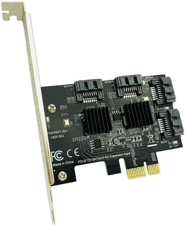 Main image of PCI-E PCI Express to SATA 3.0 Extension Card with Heat Sink 4Port SATA III 6Gbps Expansion Adapter Board for PC Computer Chassis