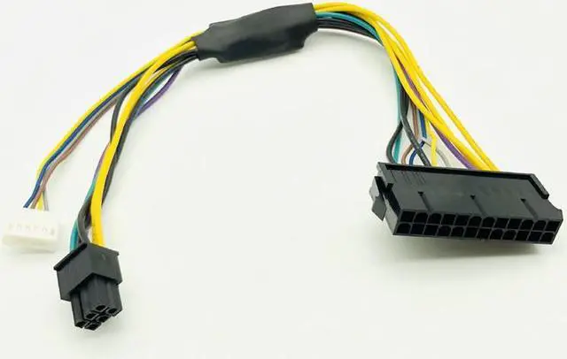 Alt view image 2 of 6 - 50PCS 24Pin ATX Power Supply Cable To 2Port 6Pin Connector Motherboard Adapter Cord For HP Elite 8100 8200 8300 800G1 30CM 18AWG