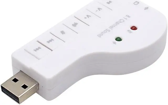 Alt view image 3 of 3 - Carte son professionnelle 3D externe USB, adaptateur 8.1 canaux 3.5mm, Microphone Audio pour Win XP/7/8 Android Linux MacOS