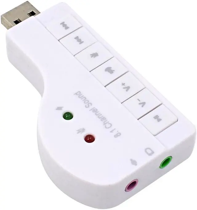 Alt view image 2 of 3 - Carte son professionnelle 3D externe USB, adaptateur 8.1 canaux 3.5mm, Microphone Audio pour Win XP/7/8 Android Linux MacOS