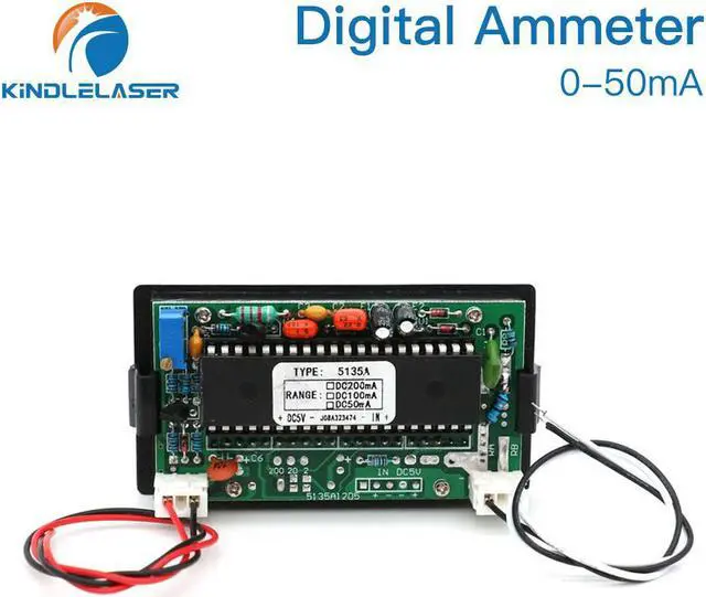 Alt view image 4 of 7 - KINDLELASER  ampèremètre numérique LED, courant DC 0-50mA, panneau d'ampli analogique, pour Machine de découpe et gravure au Laser CO2