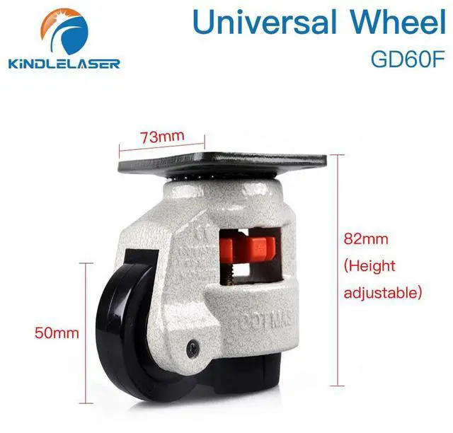Alt view image 4 of 7 - KINDLELASER  roue universelle GD60 pour Machine de découpe et gravure au Laser CO2, enveloppe en aluminium épais de haute qualité, rouleau de siège en caoutchouc
