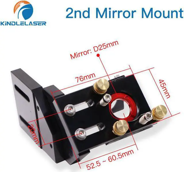 Alt view image 3 of 7 - KINDLELASER  deuxième miroir Laser CO2 noir, montage intégré pour Machine à graver Laser 25mm