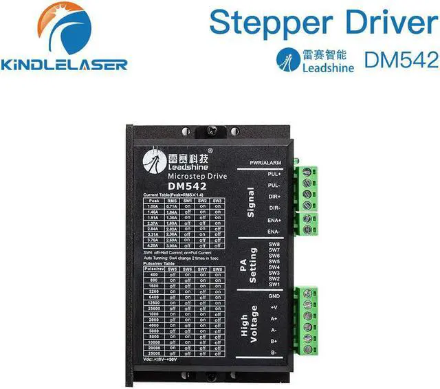 Alt view image 2 of 4 - Leadshine  pilote pas à pas DM542, 2 phases, 20-50vac, 1.0  4,2a, pour moteur pas à pas NEMA17 NEMA23 42 57