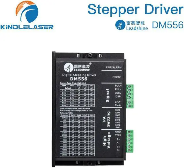 Alt view image 2 of 4 - Leadshine  pilote pas à pas DM556, 2 phases, 20-50VAC, 0.5  5,6a, pour contrôleur de moteur pas à pas Nema 17 Nema 23, Machine à graver CNC