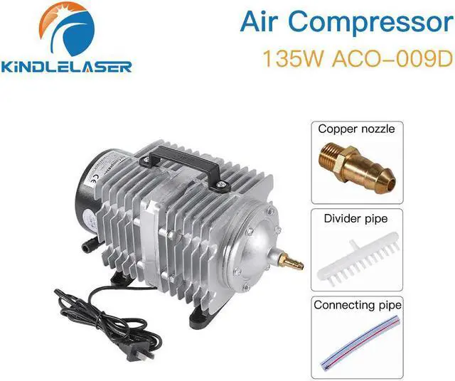Alt view image 2 of 4 - KINDLELASER  compresseur d'air électrique magnétique 135W ACO-009D, pompe à Air pour Machine de découpe et gravure au Laser CO2
