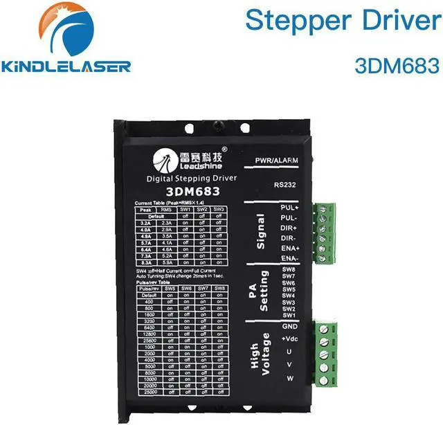 Alt view image 2 of 4 - Kindlelaser Leadshine 3 phases 3DM683, pilote de moteur pas à pas 20-60VDC 0.5-8.3A
