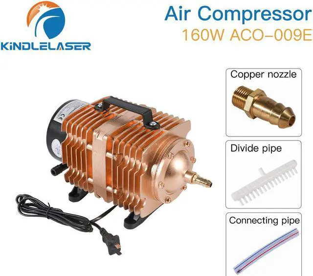 Alt view image 3 of 4 - KINDLELASER  compresseur d'air électrique magnétique 160W ACO-009E, pompe à Air pour Machine de découpe et gravure au Laser CO2