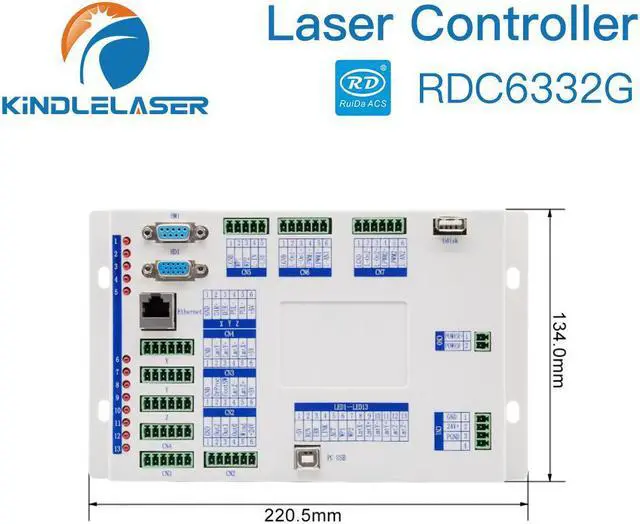 Alt view image 3 of 4 - KINDLELASER Ruida  contrôleur DSP pour Machine de gravure et découpe Laser, 6332G, Co2, RDC 6332G