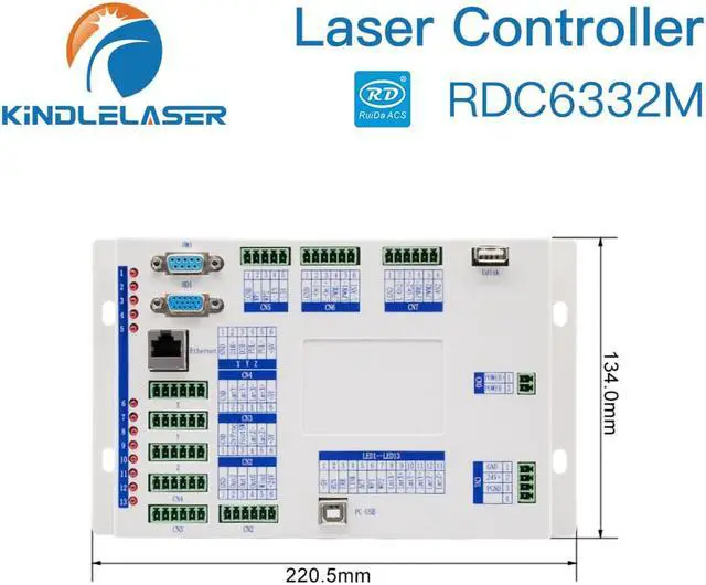 Alt view image 3 of 4 - Kindle Laser Ruida RDC 6332M, contrôleur DSP Co2 pour Machine de gravure et découpe Laser, 6332M
